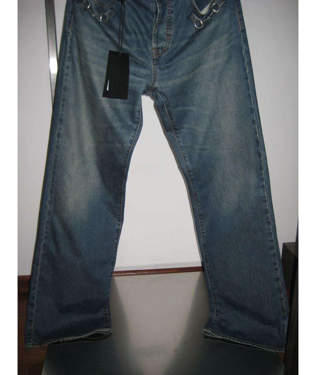 GUCCI Синие хлопковые джинсы, фото 3