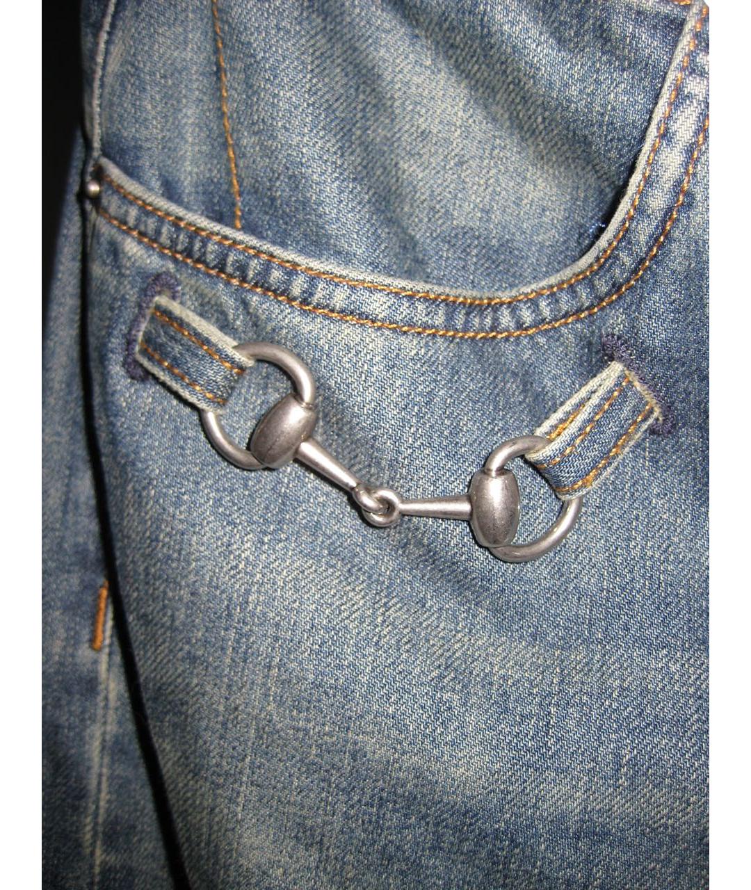 GUCCI Синие хлопковые джинсы, фото 4