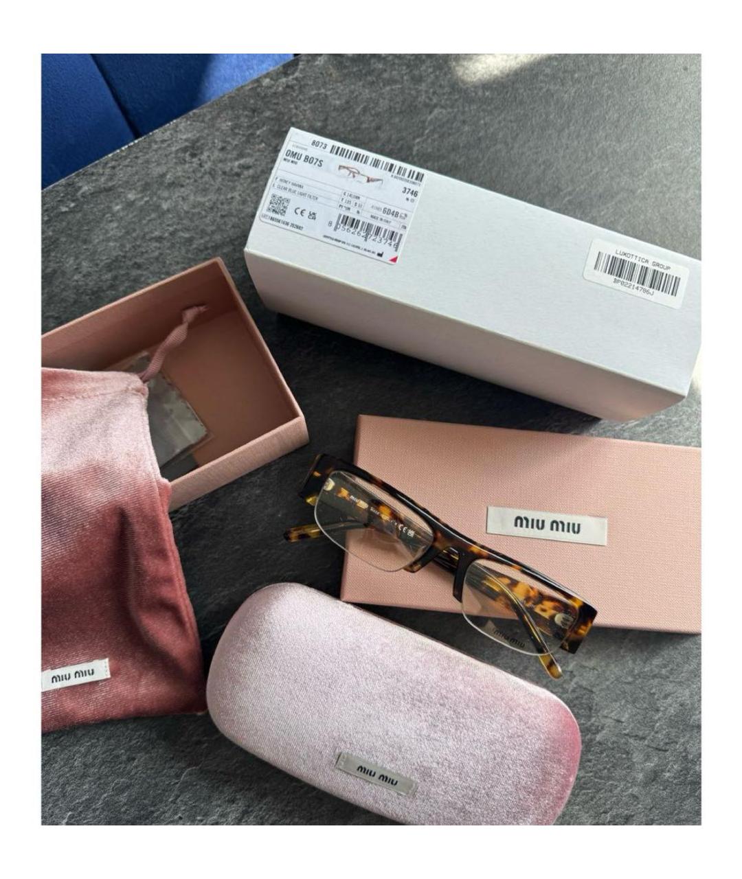 MIU MIU Коричневые пластиковые солнцезащитные очки, фото 4