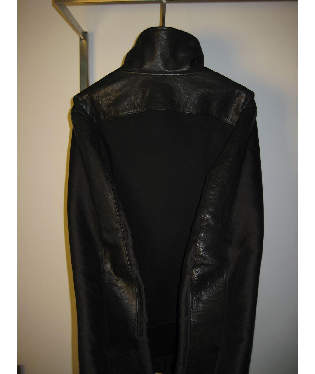RICK OWENS Черная кожаная куртка, фото 3