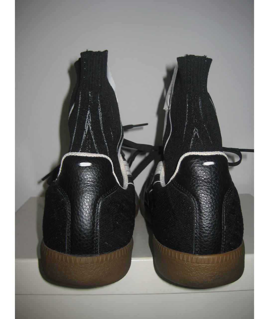 MAISON MARGIELA Черные кожаные низкие кроссовки / кеды, фото 6