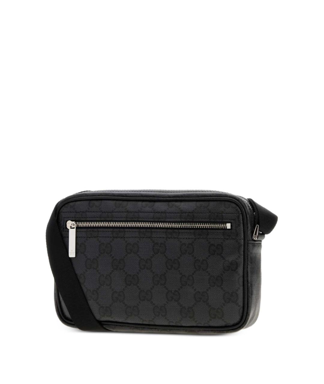 GUCCI Черная сумка на плечо из канвы, фото 3