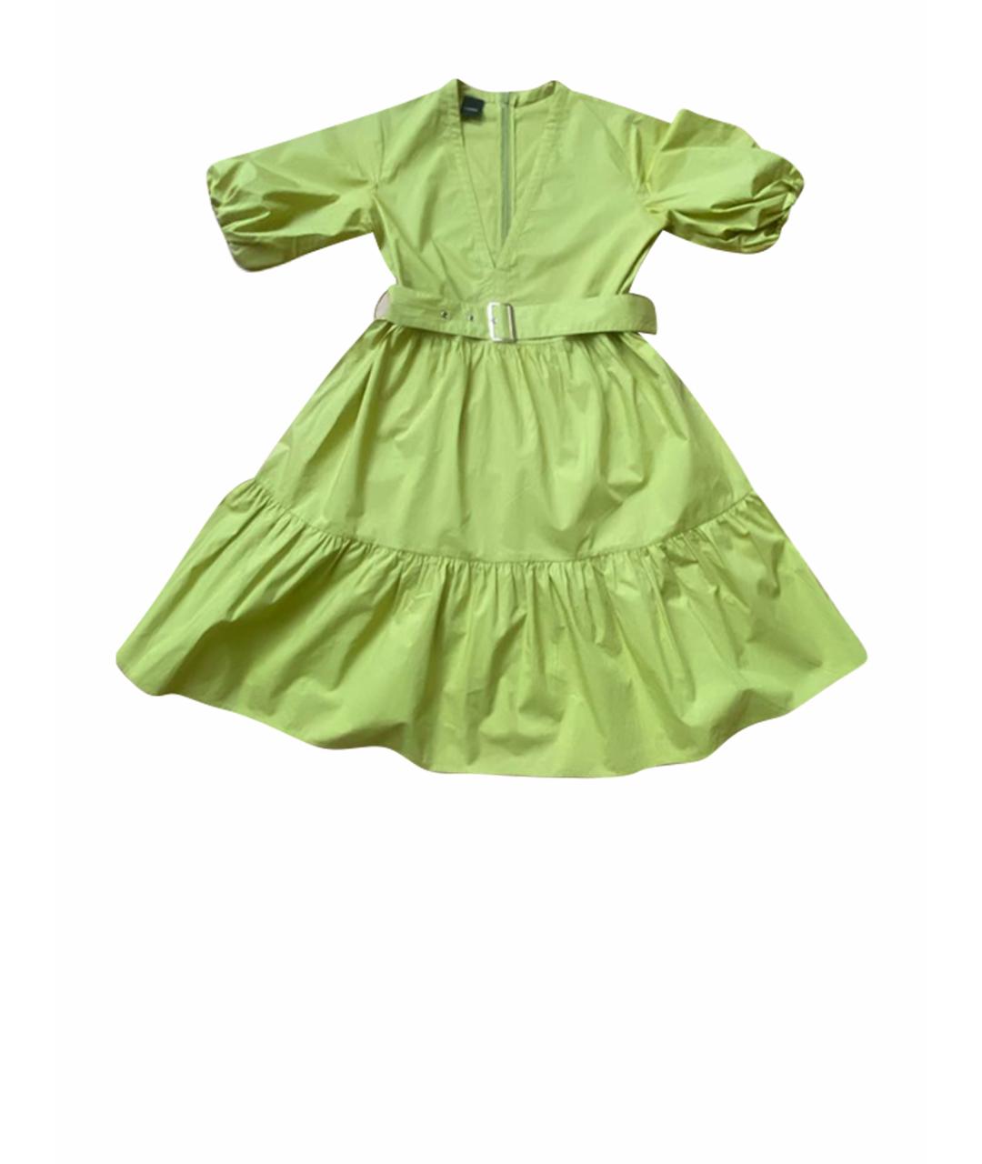 PINKO Салатовое хлопковое повседневное платье, фото 1