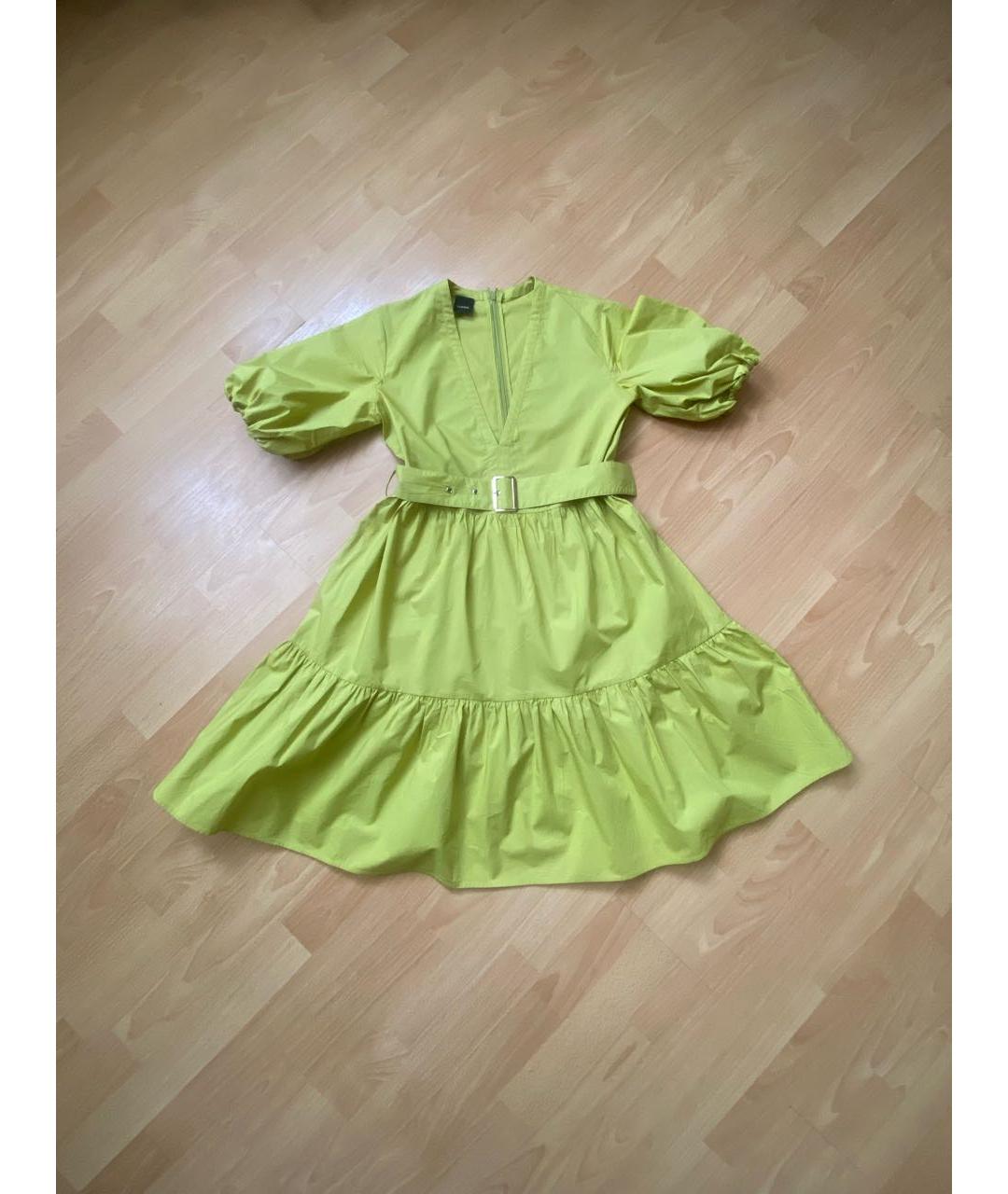 PINKO Салатовое хлопковое повседневное платье, фото 5