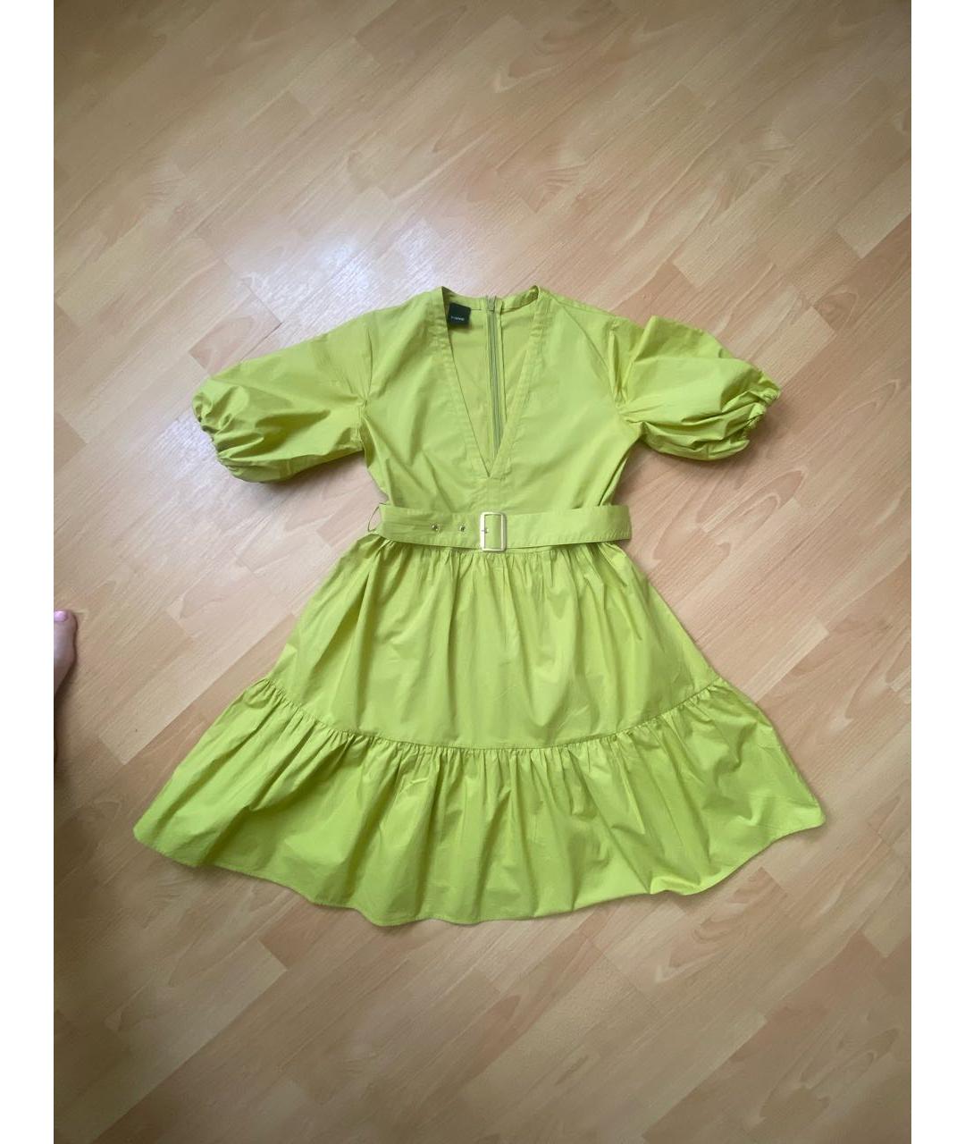 PINKO Салатовое хлопковое повседневное платье, фото 2