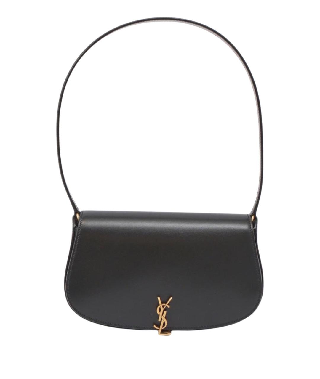 SAINT LAURENT Черная кожаная сумка с короткими ручками, фото 1