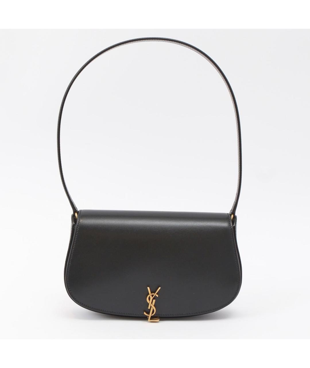 SAINT LAURENT Черная кожаная сумка с короткими ручками, фото 7