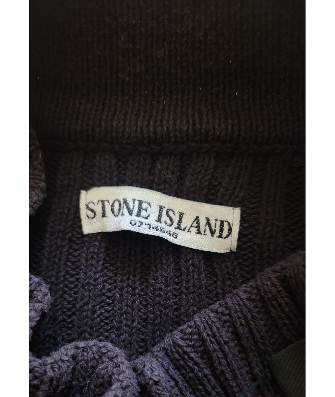 STONE ISLAND Черный хлопковый джемпер / свитер, фото 3