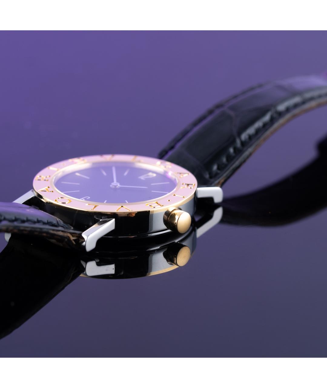 BVLGARI Черные часы из желтого золота, фото 4