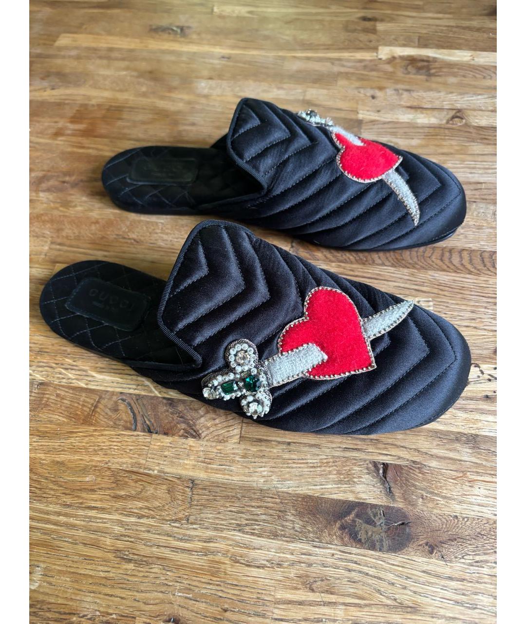 GUCCI Черные текстильные мюли, фото 6