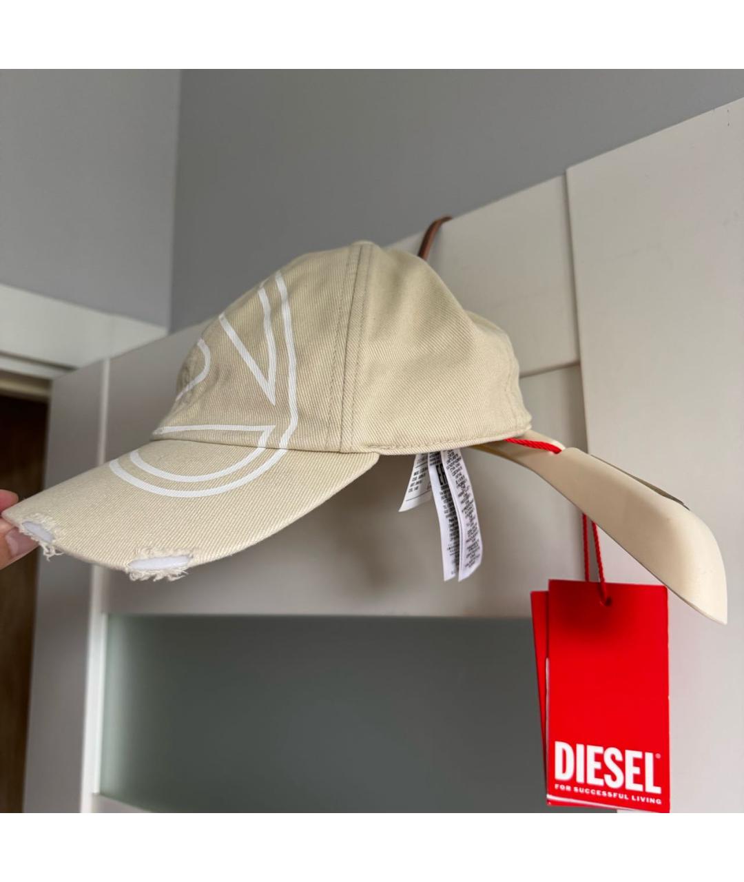 DIESEL Бежевая хлопковая кепка/бейсболка, фото 2
