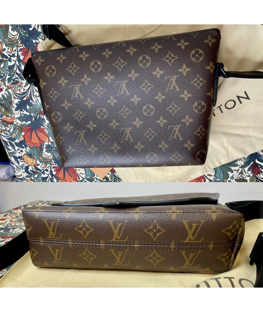LOUIS VUITTON Коричневая кожаная сумка на плечо, фото 6