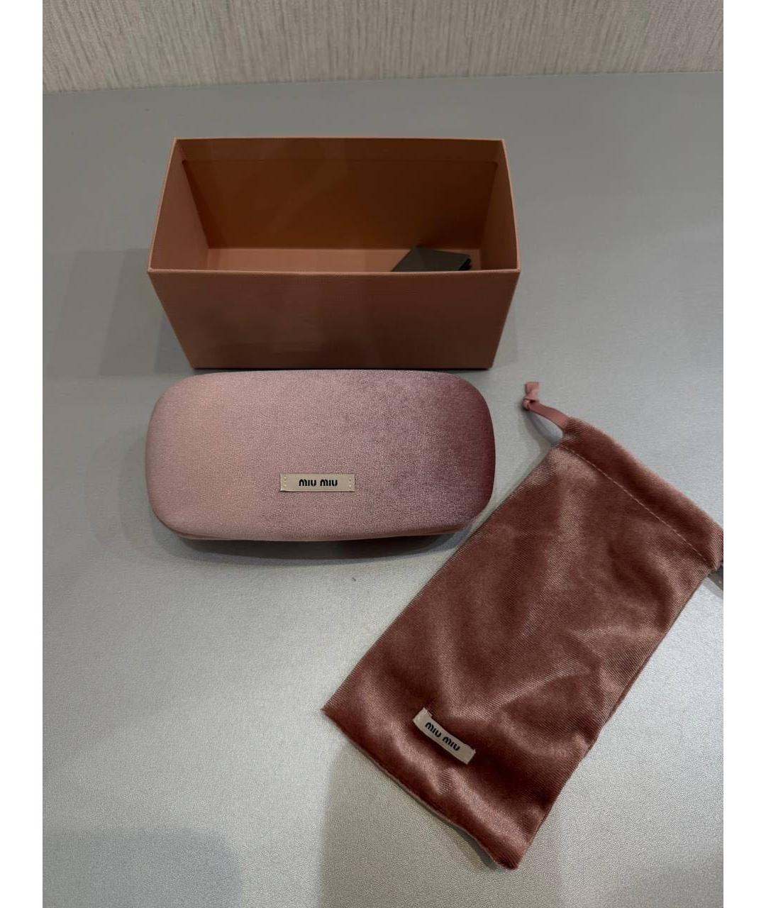 MIU MIU Золотые пластиковые солнцезащитные очки, фото 7