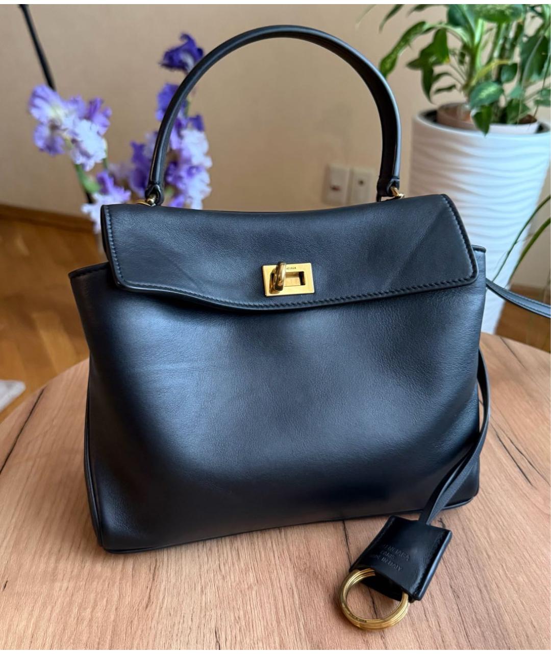 BALENCIAGA Черная кожаная сумка через плечо, фото 2