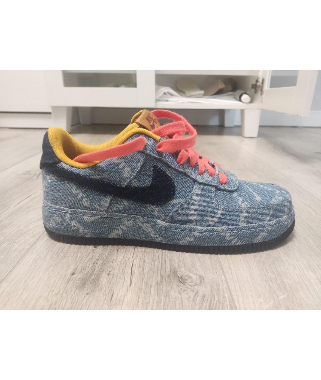 NIKE Голубые текстильные низкие кроссовки / кеды, фото 7