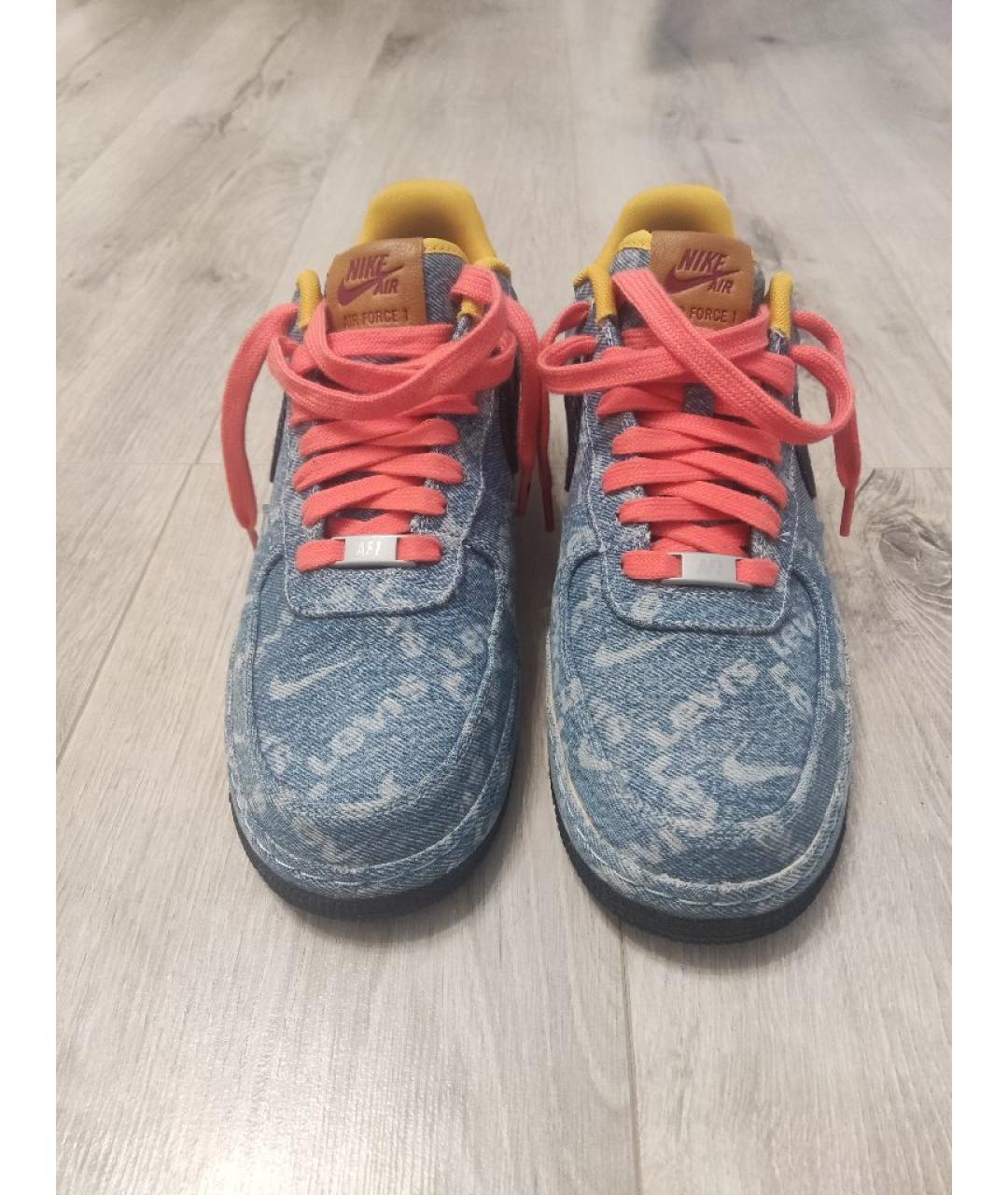 NIKE Голубые текстильные низкие кроссовки / кеды, фото 2