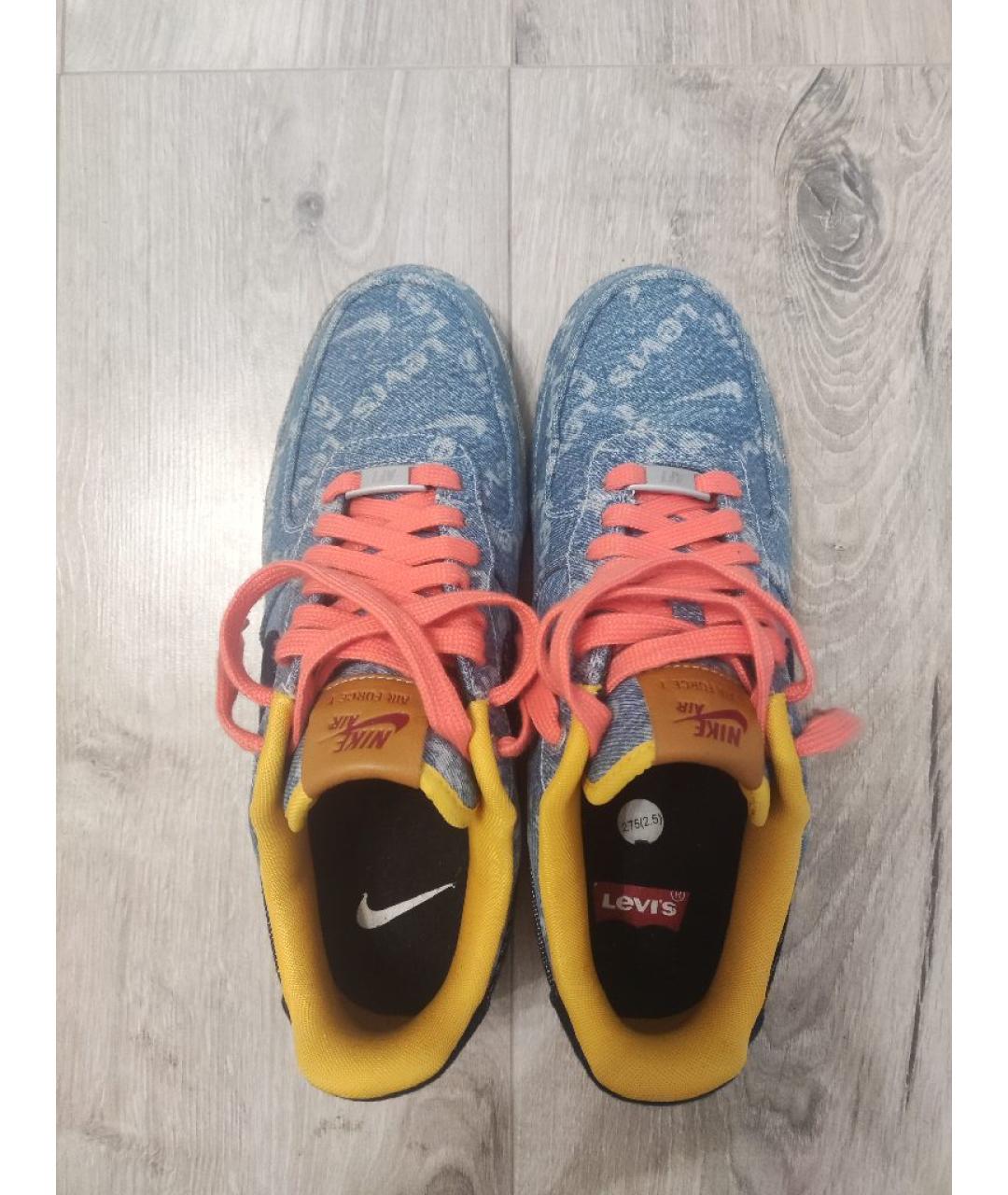 NIKE Голубые текстильные низкие кроссовки / кеды, фото 3