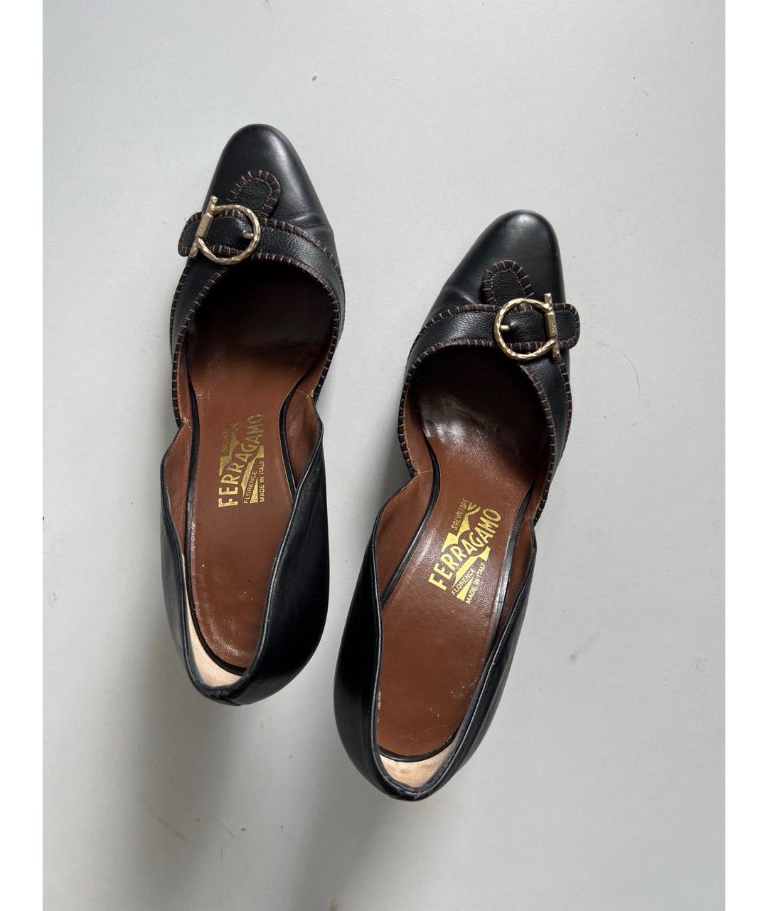 FERRAGAMO Черные кожаные туфли, фото 3