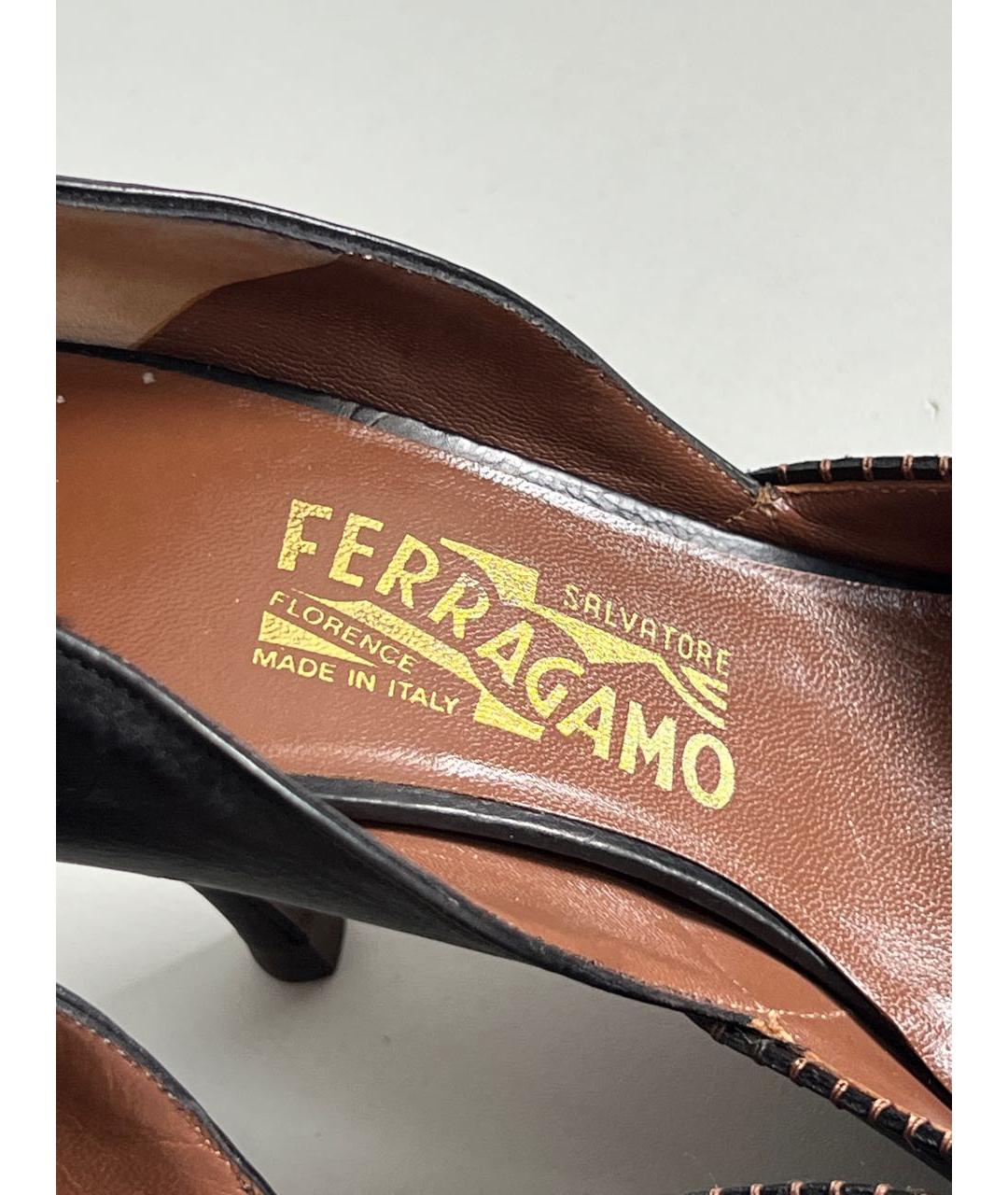 FERRAGAMO Черные кожаные туфли, фото 7