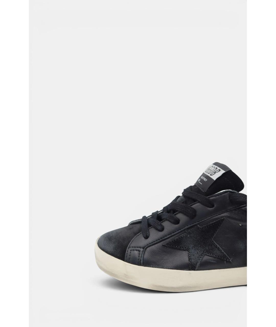 GOLDEN GOOSE DELUXE BRAND Черные кожаные кеды, фото 2