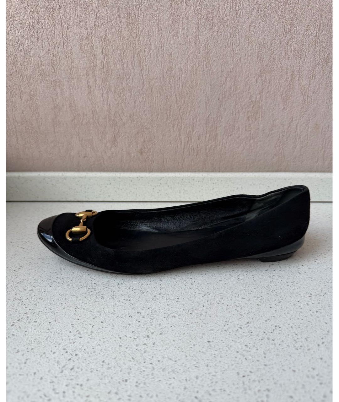 GUCCI Черные замшевые балетки, фото 6