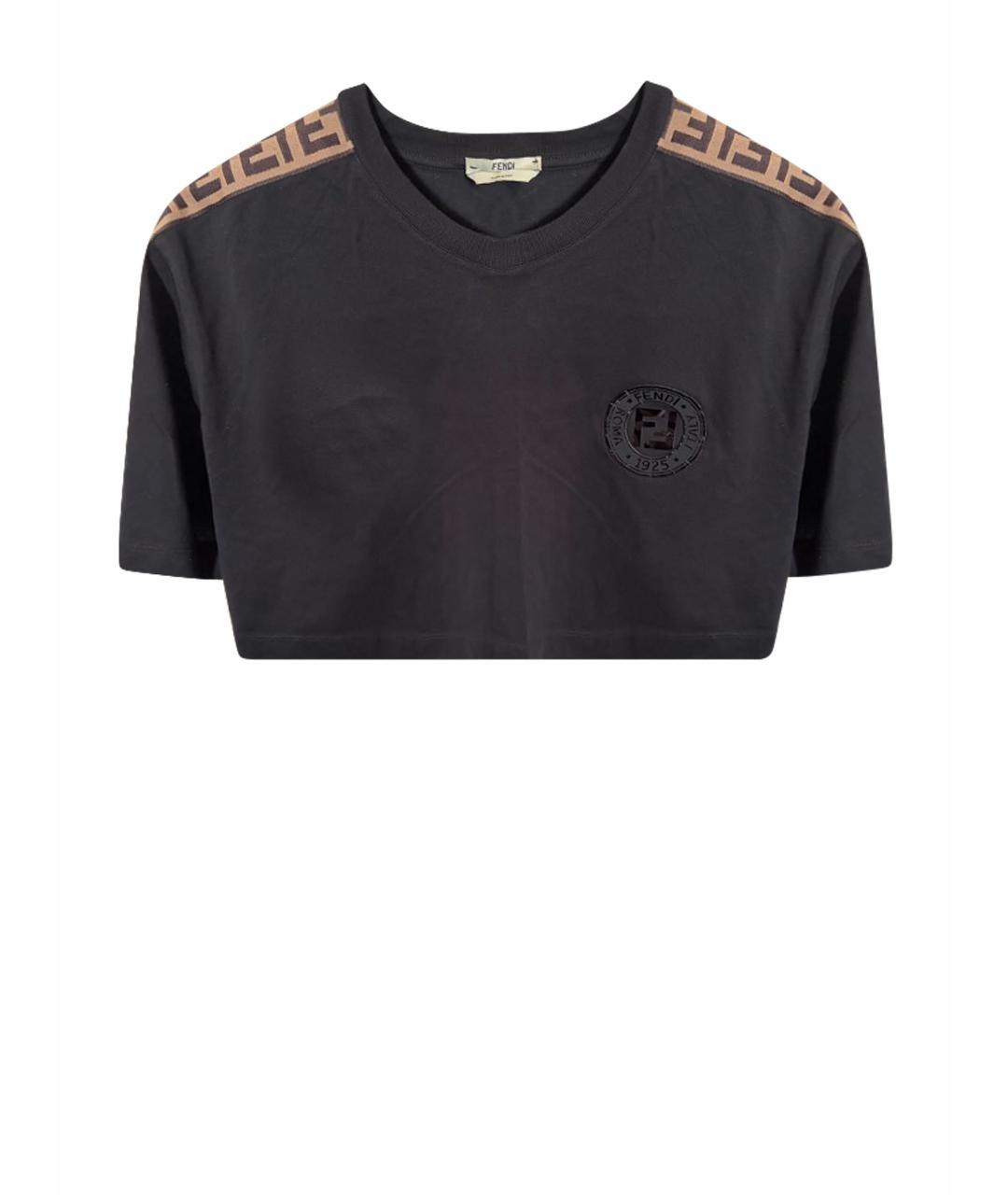 FENDI Черная хлопковая футболка, фото 1