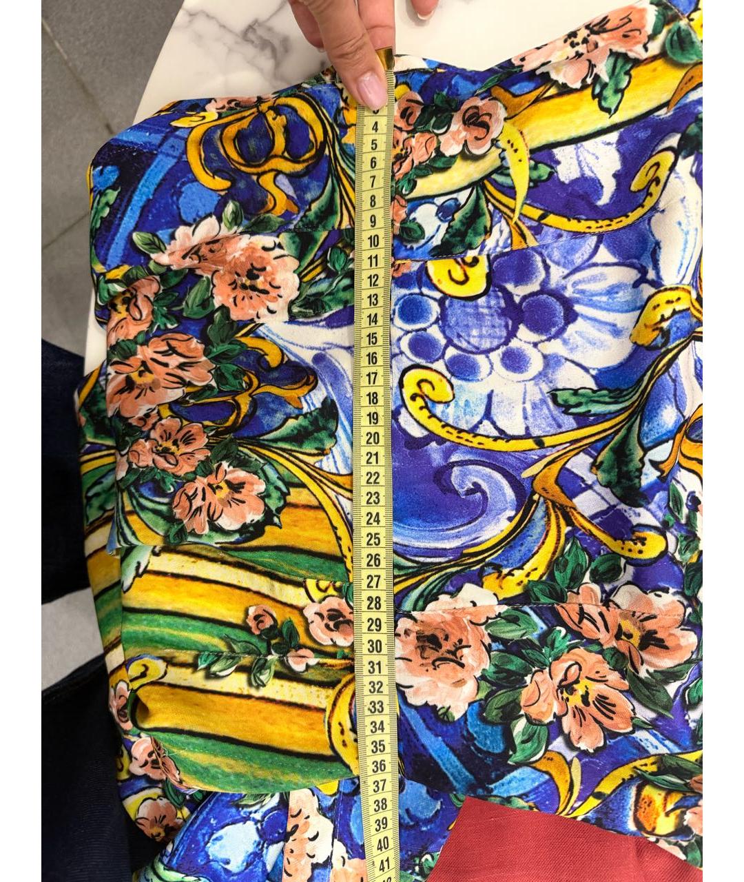 DOLCE&GABBANA Мульти шелковое коктейльное платье, фото 7