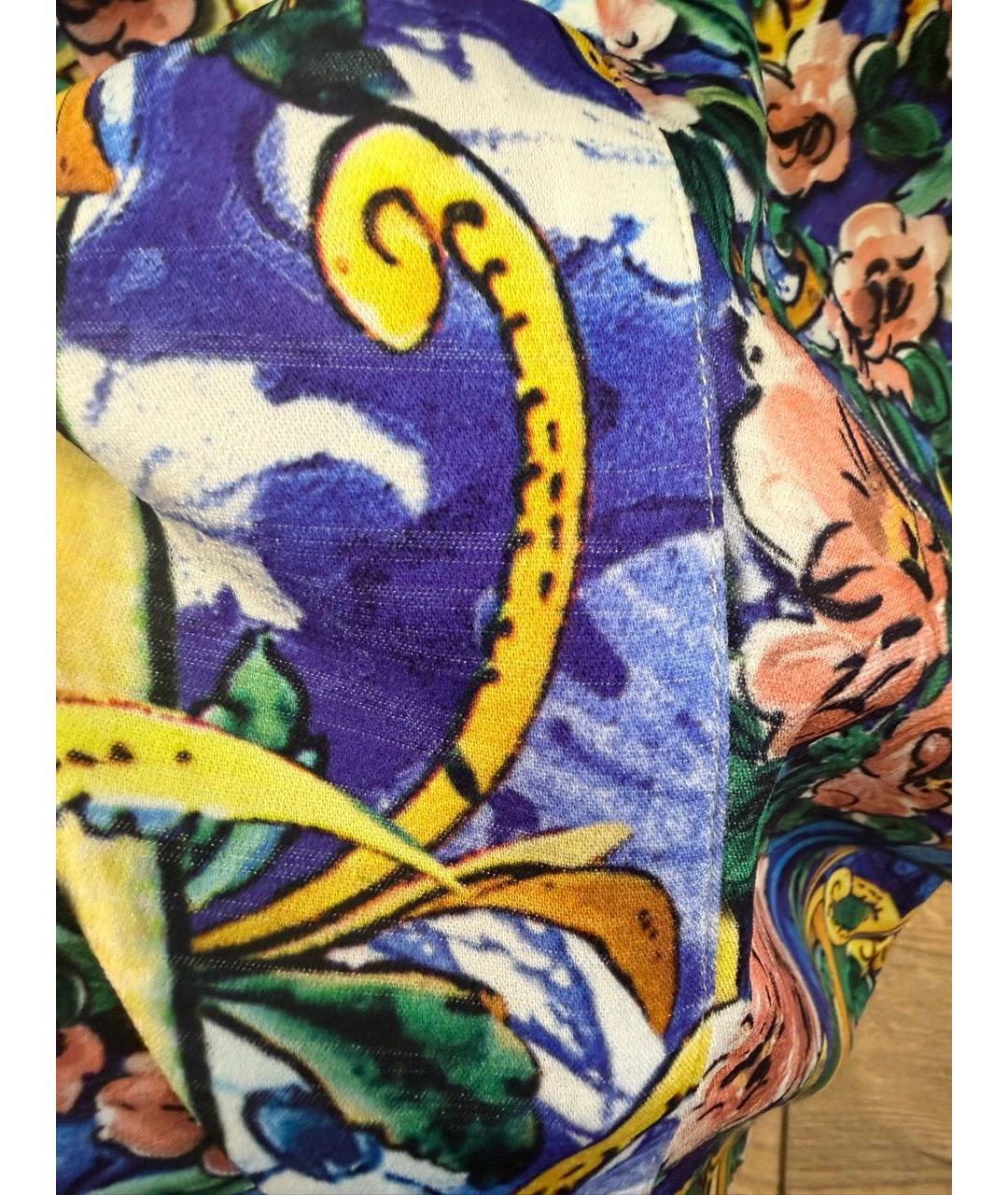 DOLCE&GABBANA Мульти шелковое коктейльное платье, фото 4
