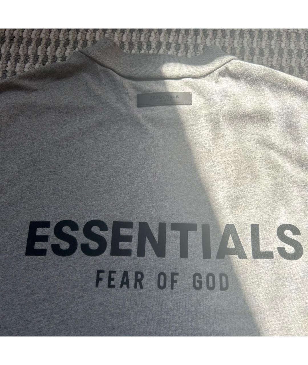 FEAR OF GOD ESSENTIALS Серая хлопковая футболка, фото 2