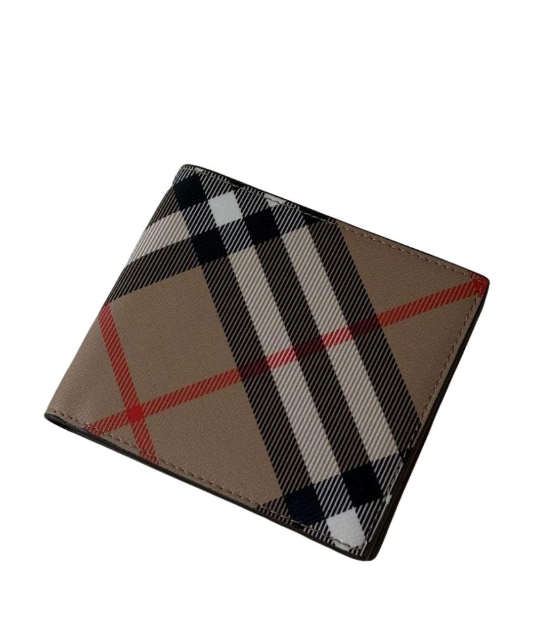 BURBERRY Бежевый кожаный кошелек, фото 1