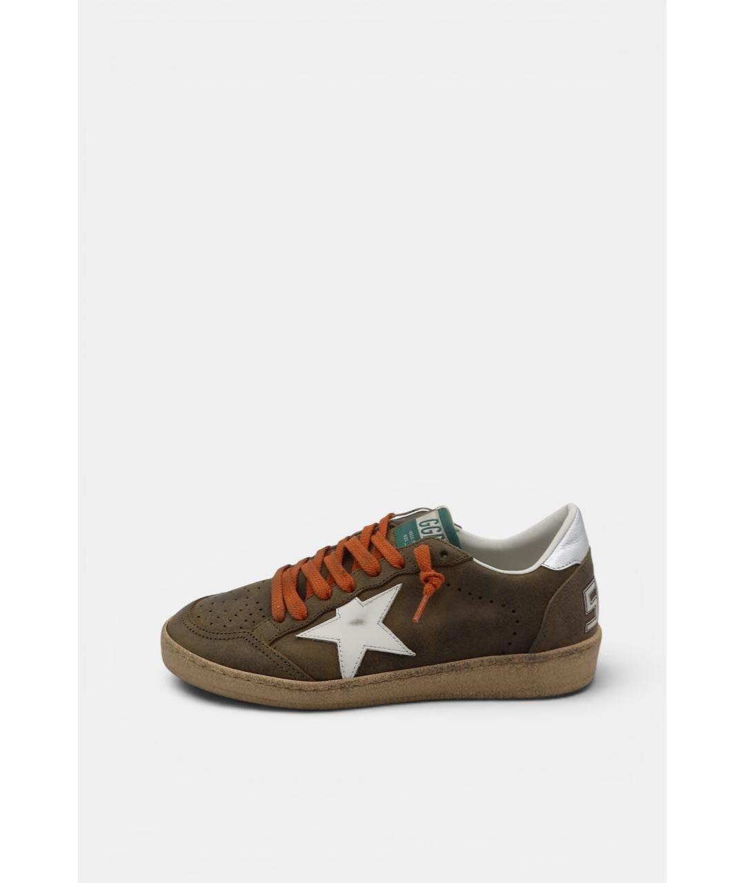 GOLDEN GOOSE DELUXE BRAND Коричневые замшевые низкие кроссовки / кеды, фото 6