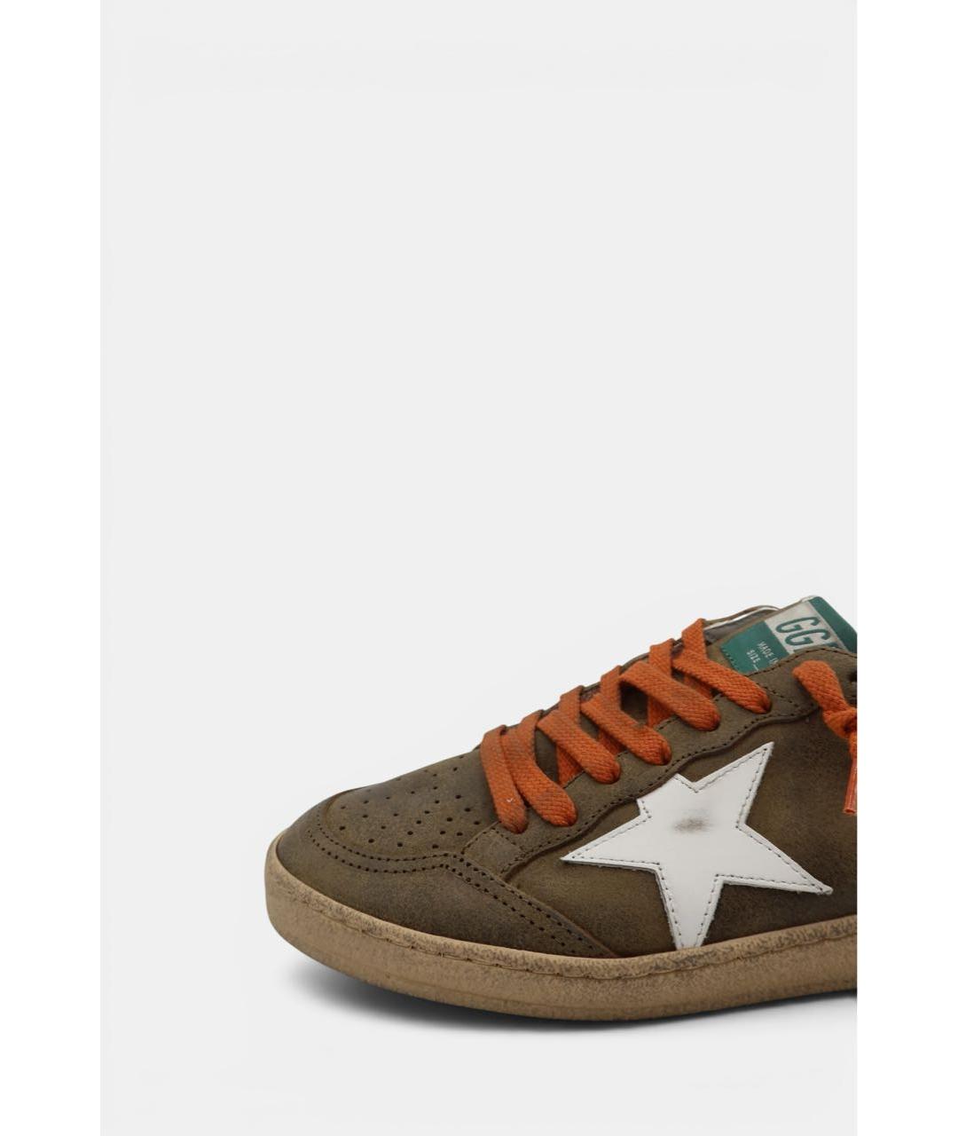 GOLDEN GOOSE DELUXE BRAND Коричневые замшевые низкие кроссовки / кеды, фото 2