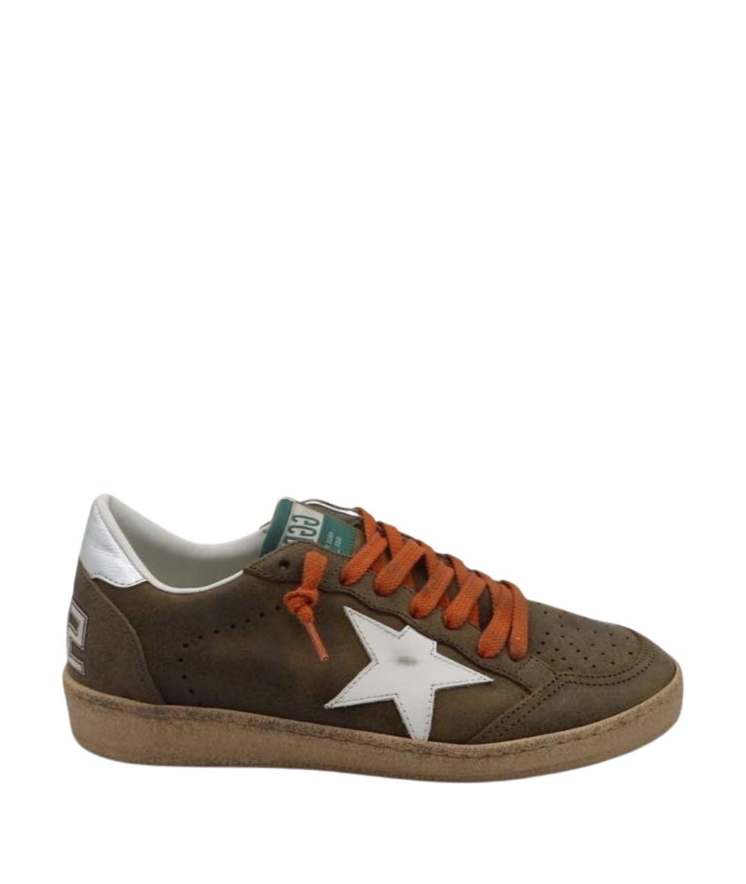 GOLDEN GOOSE DELUXE BRAND Коричневые замшевые низкие кроссовки / кеды, фото 1