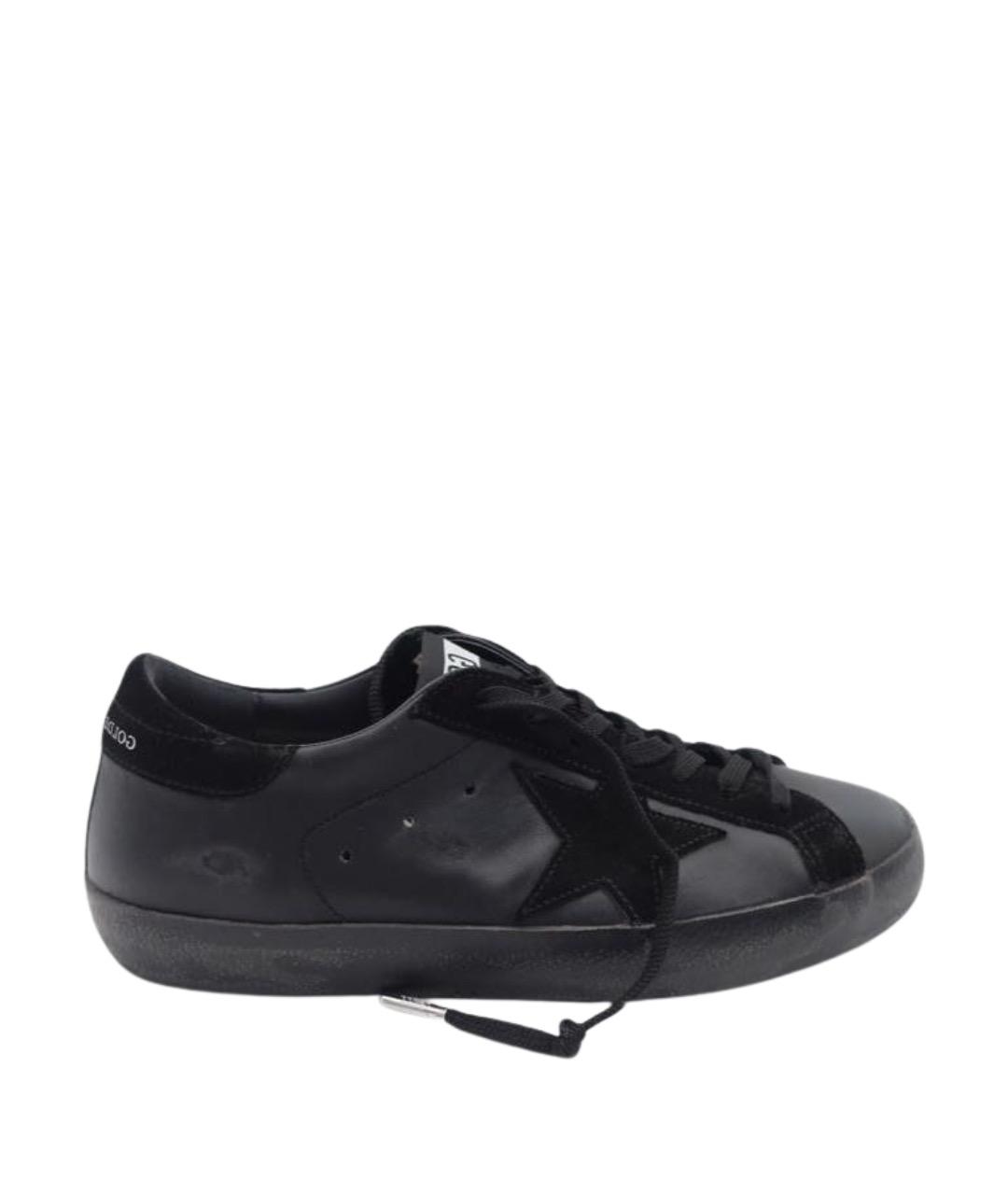 GOLDEN GOOSE DELUXE BRAND Черные замшевые низкие кроссовки / кеды, фото 1