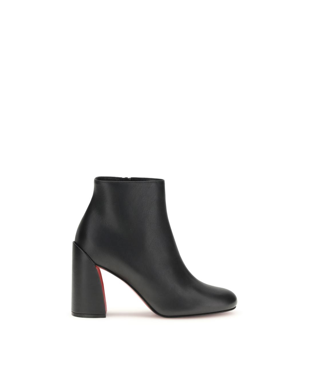 CHRISTIAN LOUBOUTIN Черные кожаные ботильоны, фото 1