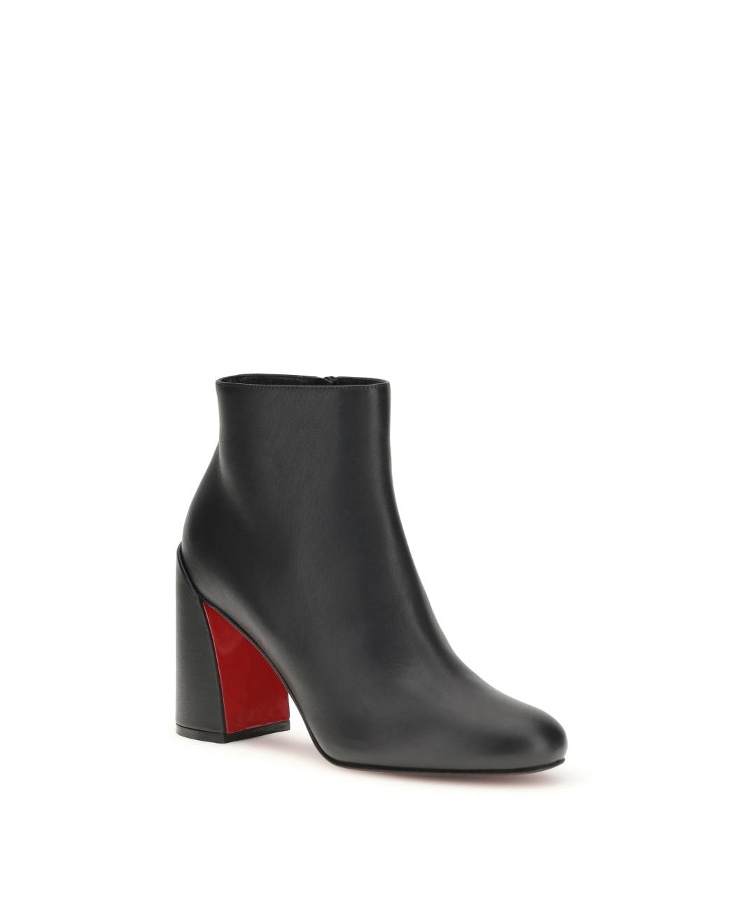 CHRISTIAN LOUBOUTIN Черные кожаные ботильоны, фото 2