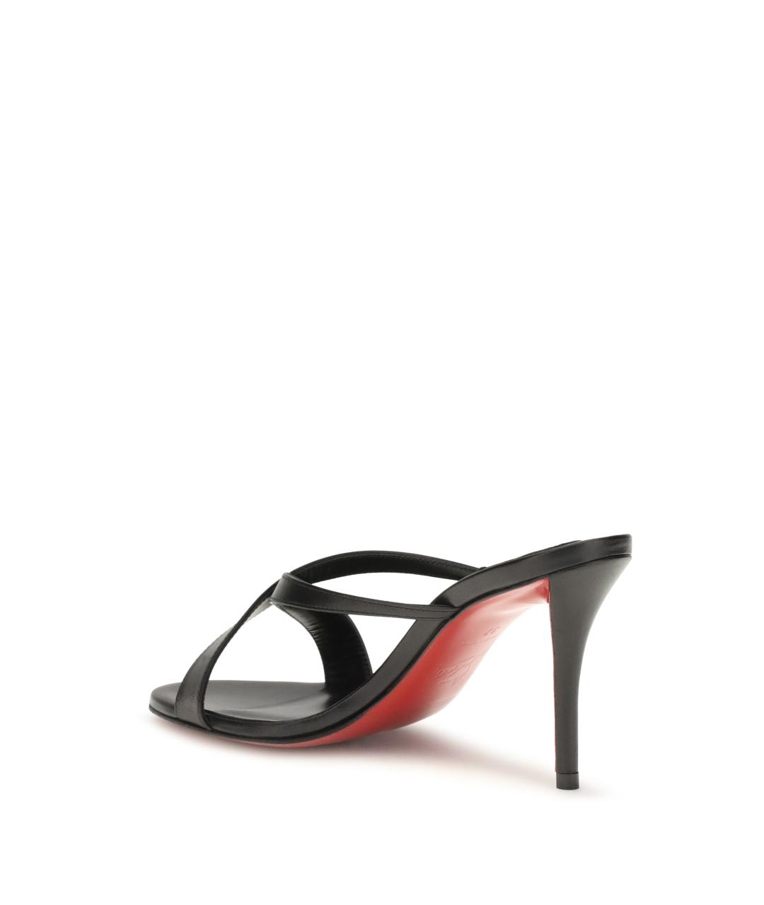 CHRISTIAN LOUBOUTIN Черные кожаные мюли, фото 3