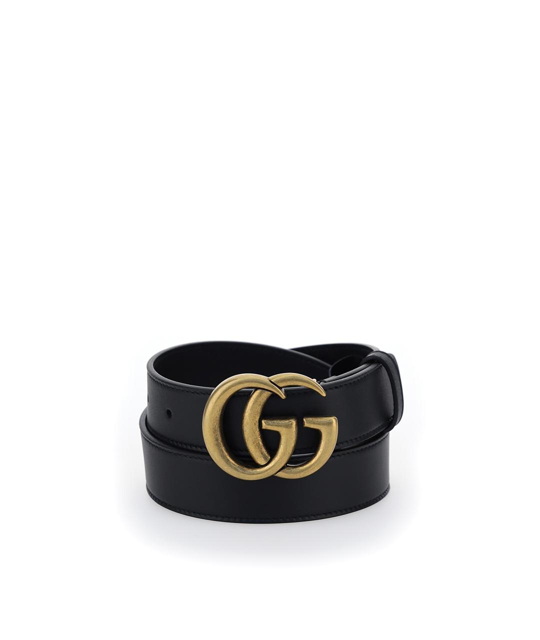 GUCCI Черный кожаный ремень, фото 1