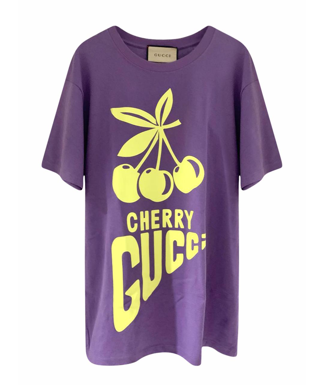 GUCCI Фиолетовая хлопковая футболка, фото 1