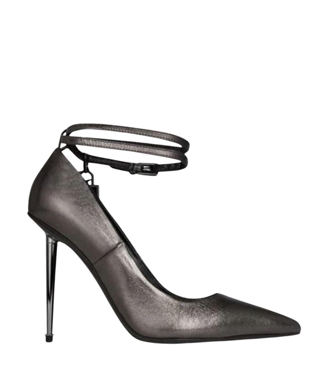 TOM FORD Серые кожаные туфли, фото 1