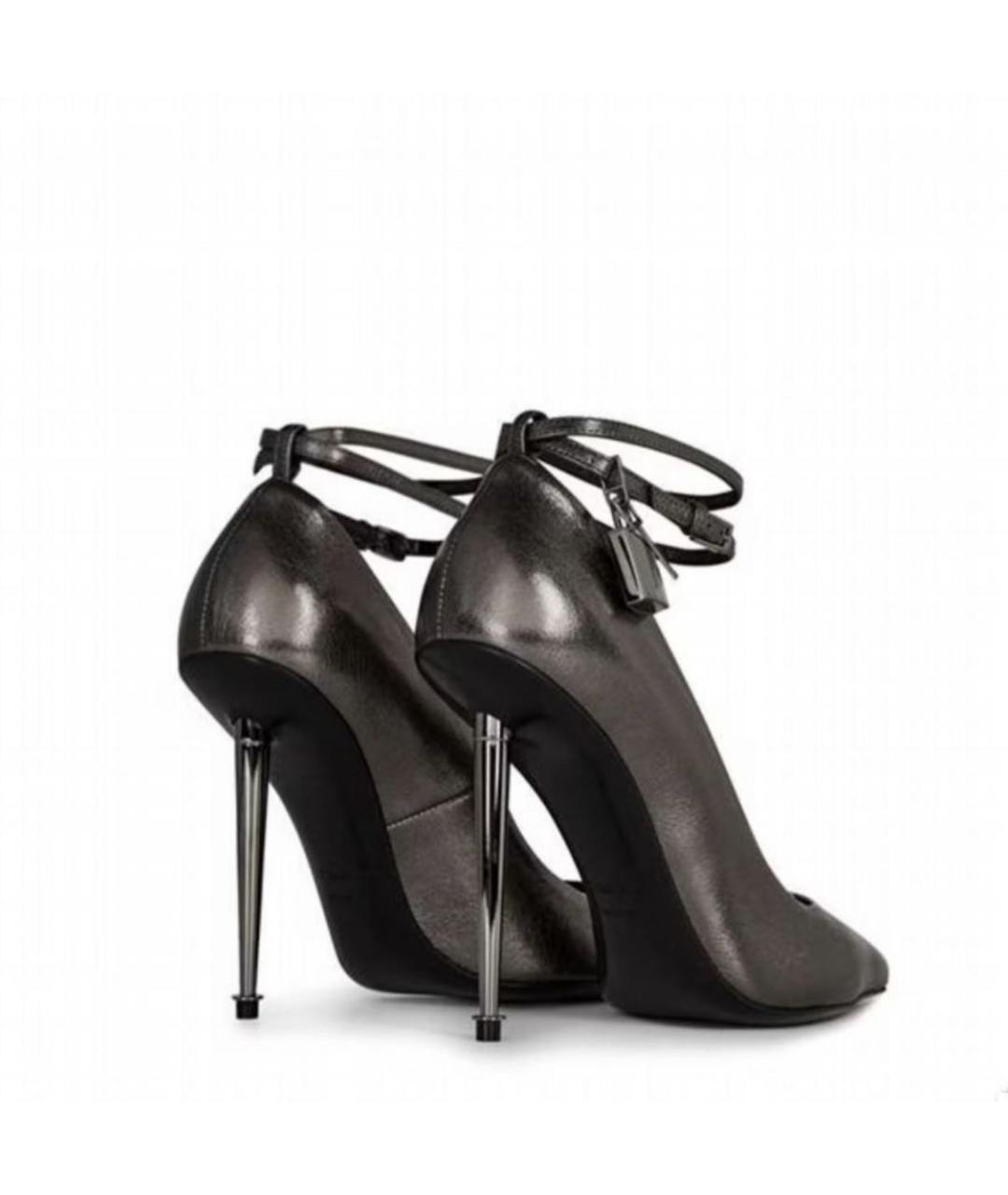 TOM FORD Серые кожаные туфли, фото 3