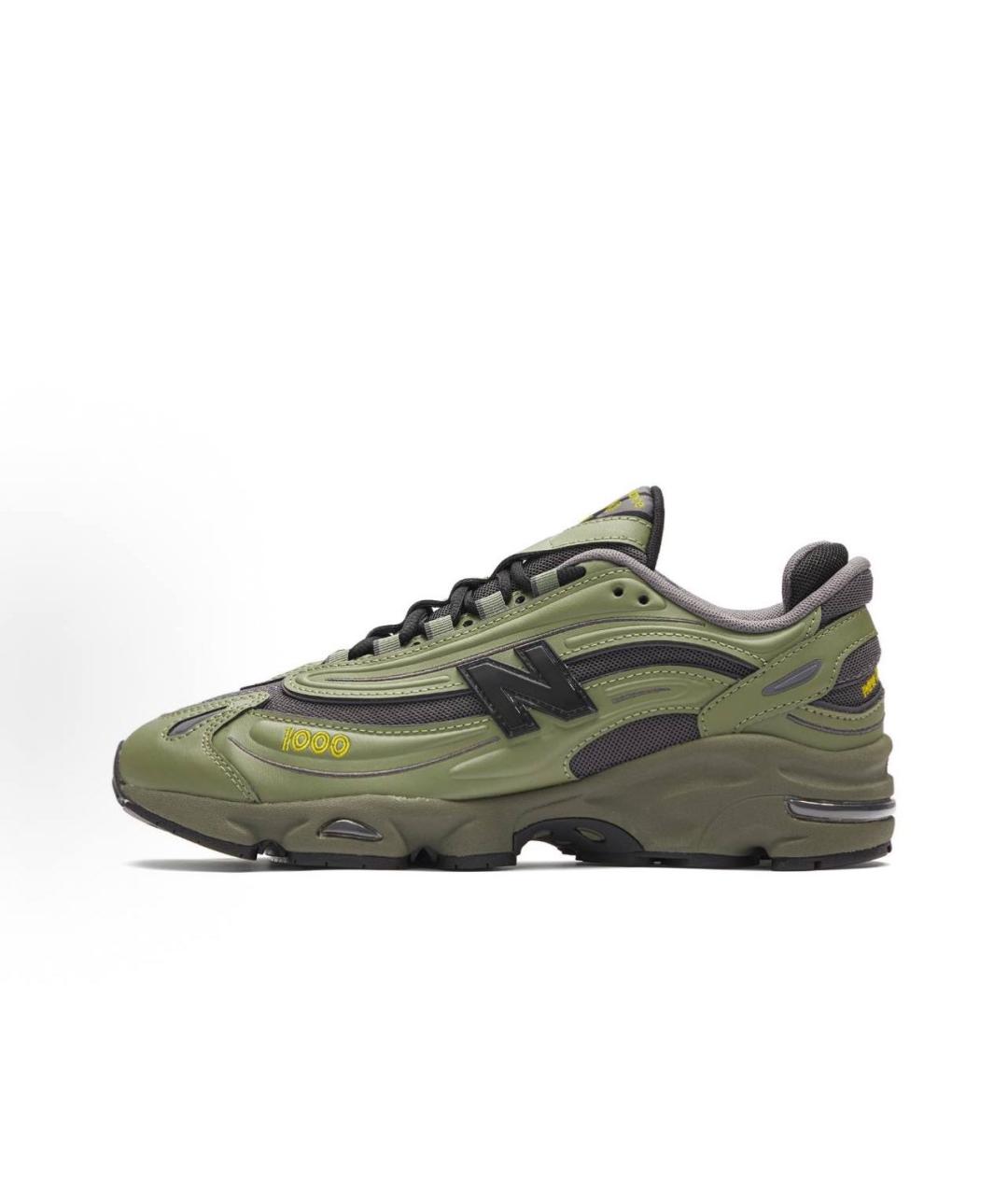 NEW BALANCE Хаки кожаные низкие кроссовки / кеды, фото 5