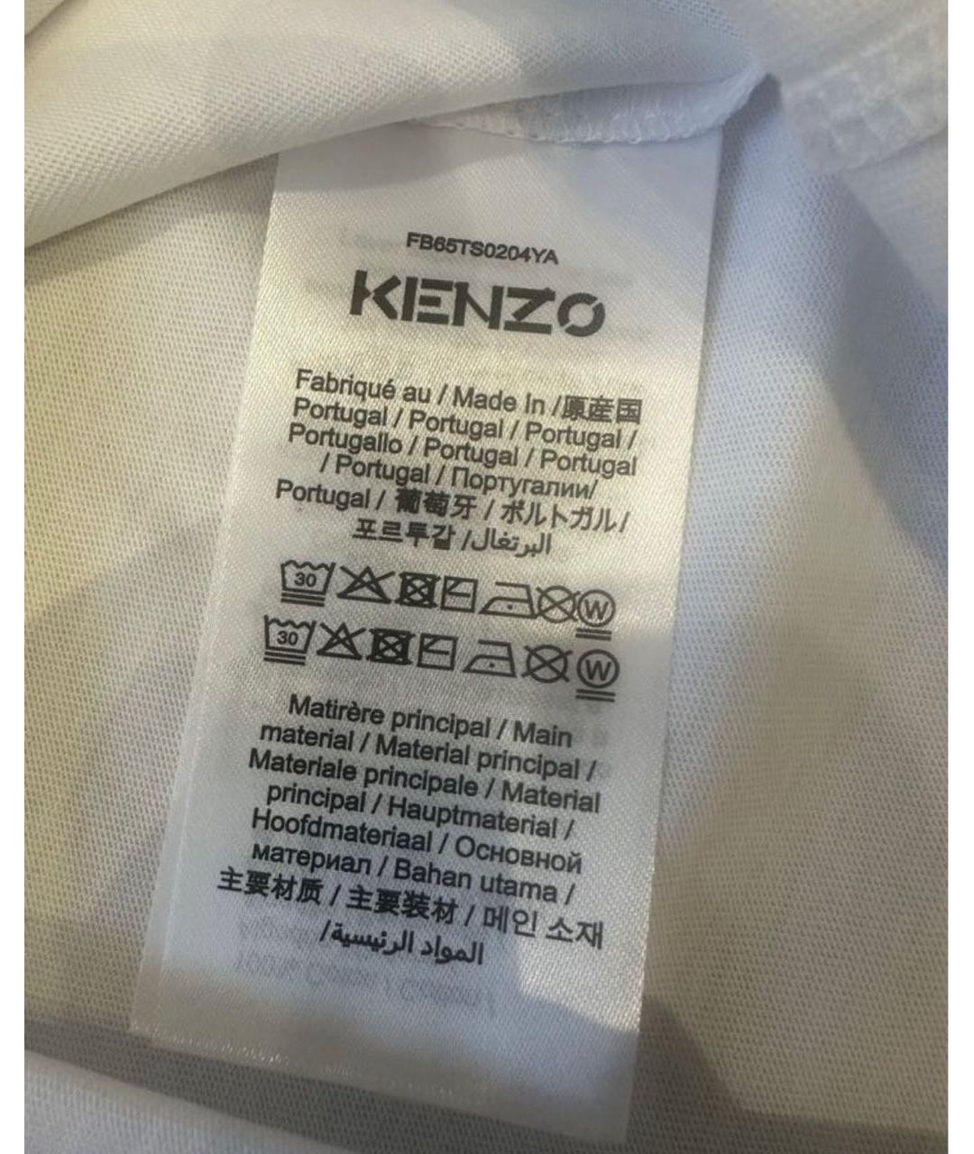 KENZO Белая хлопковая футболка, фото 6
