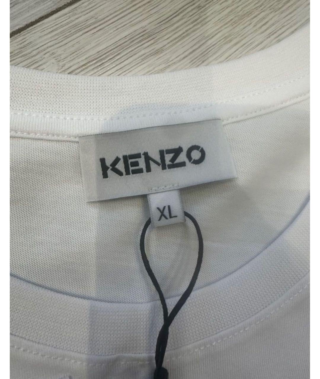KENZO Белая хлопковая футболка, фото 3