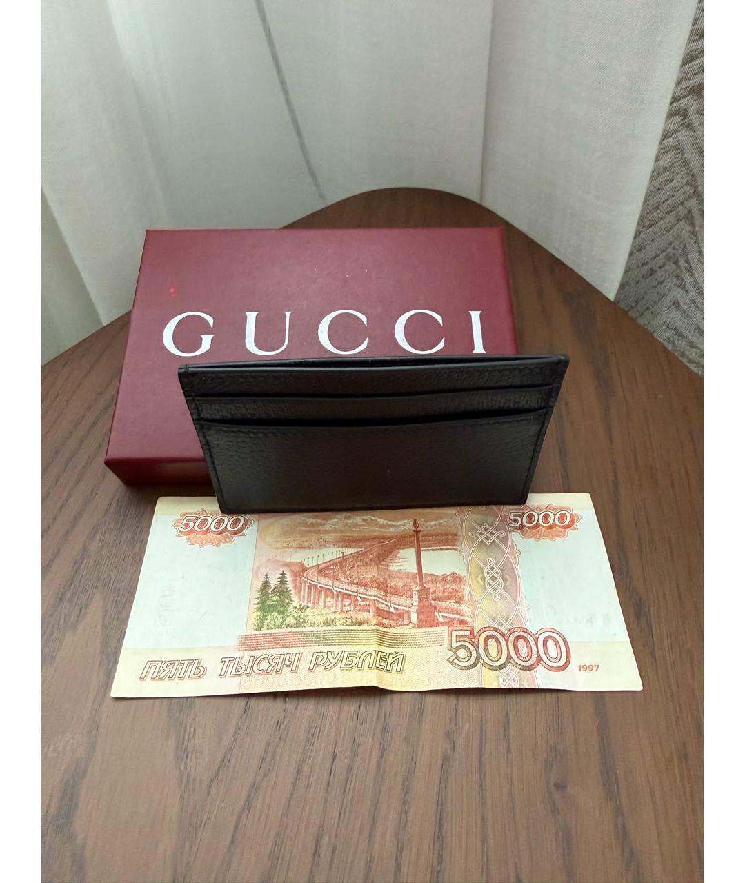 GUCCI Черный кожаный кардхолдер, фото 4