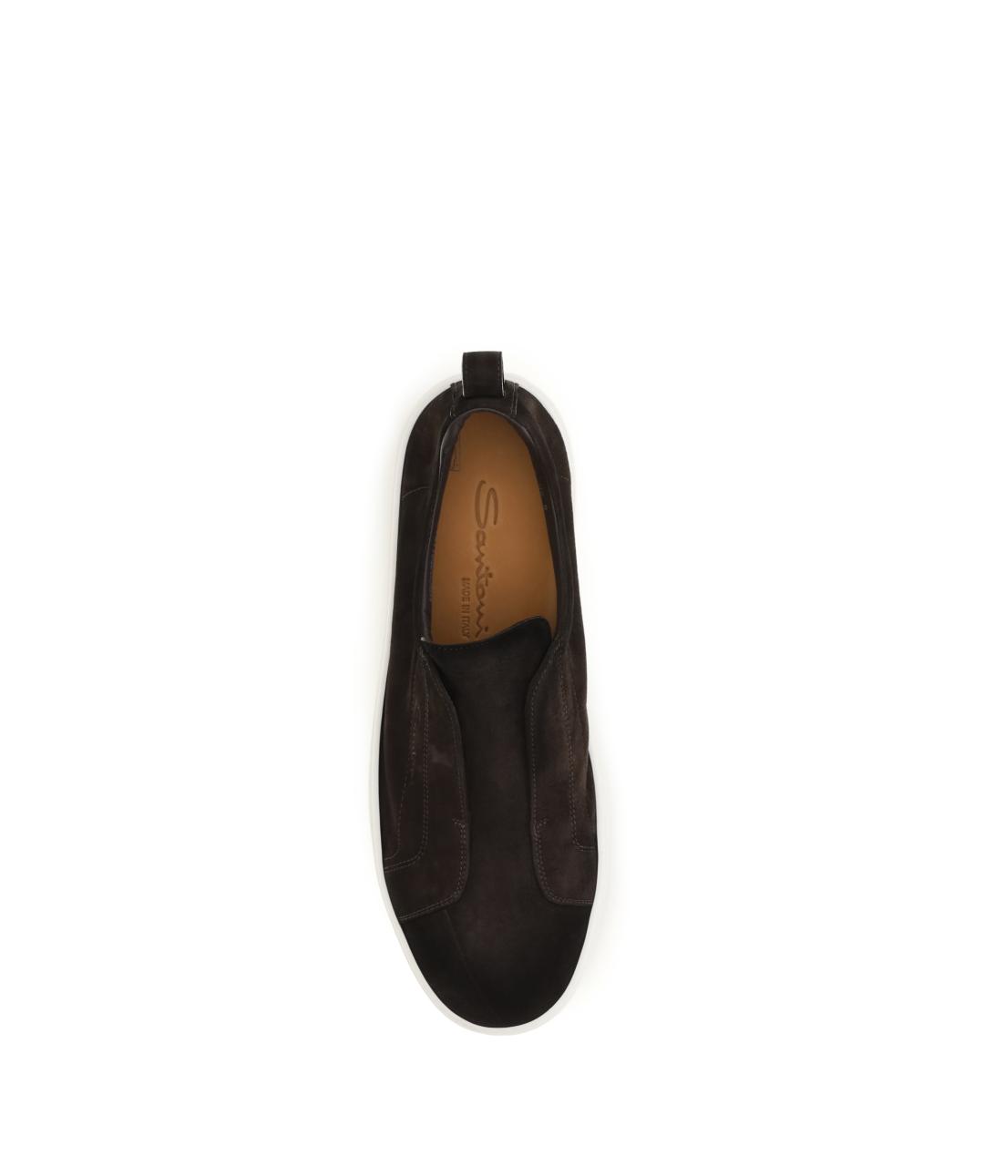 SANTONI Коричневые низкие кроссовки / кеды, фото 4