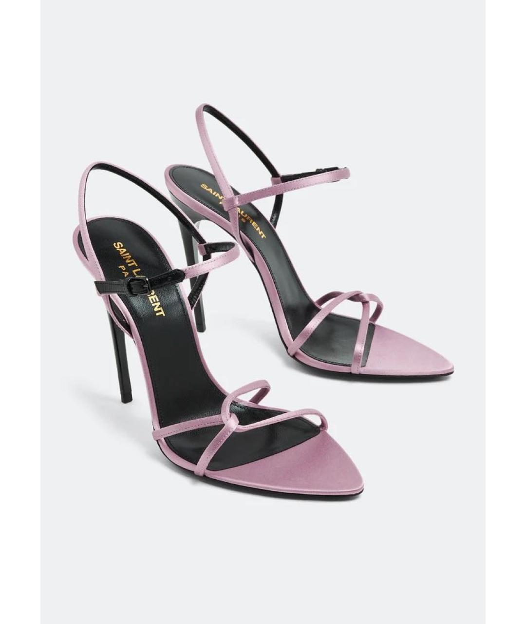SAINT LAURENT Розовые босоножки, фото 5