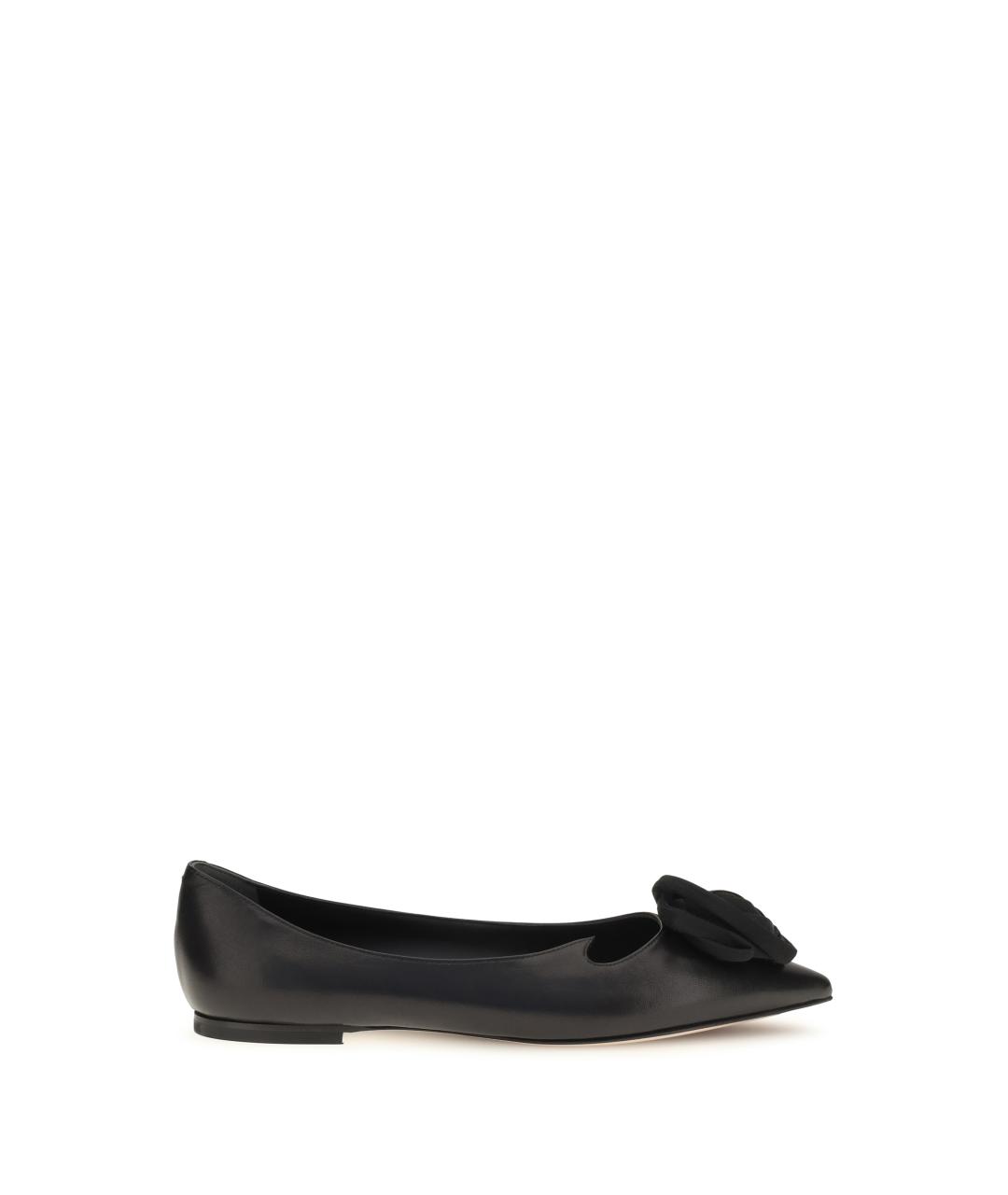 ROGER VIVIER Черные кожаные балетки, фото 1