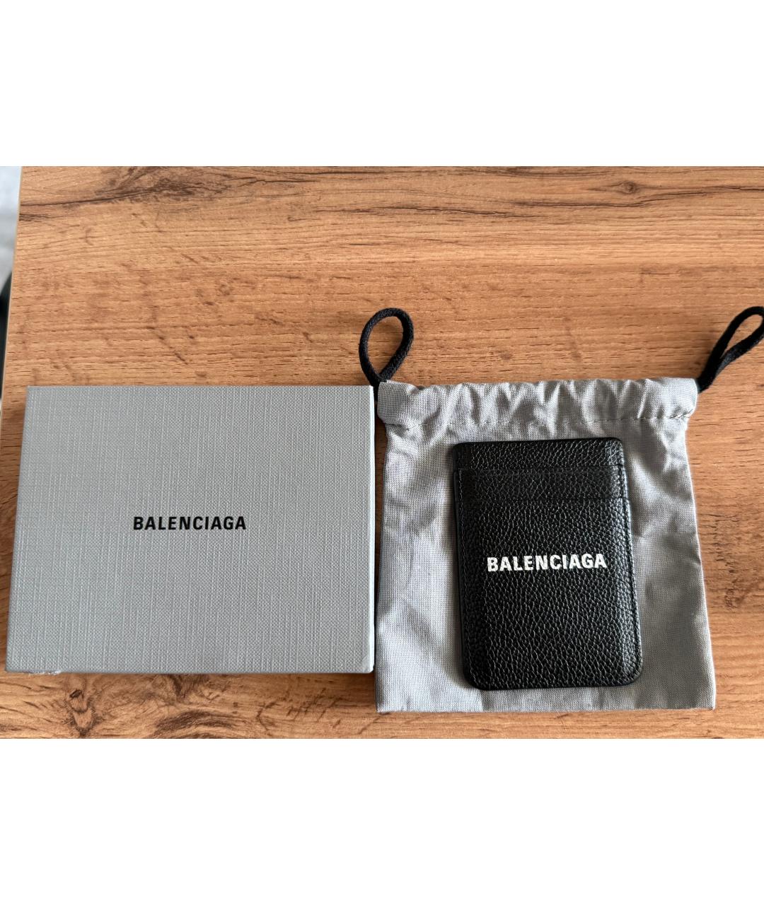 BALENCIAGA Черный кожаный кардхолдер, фото 6