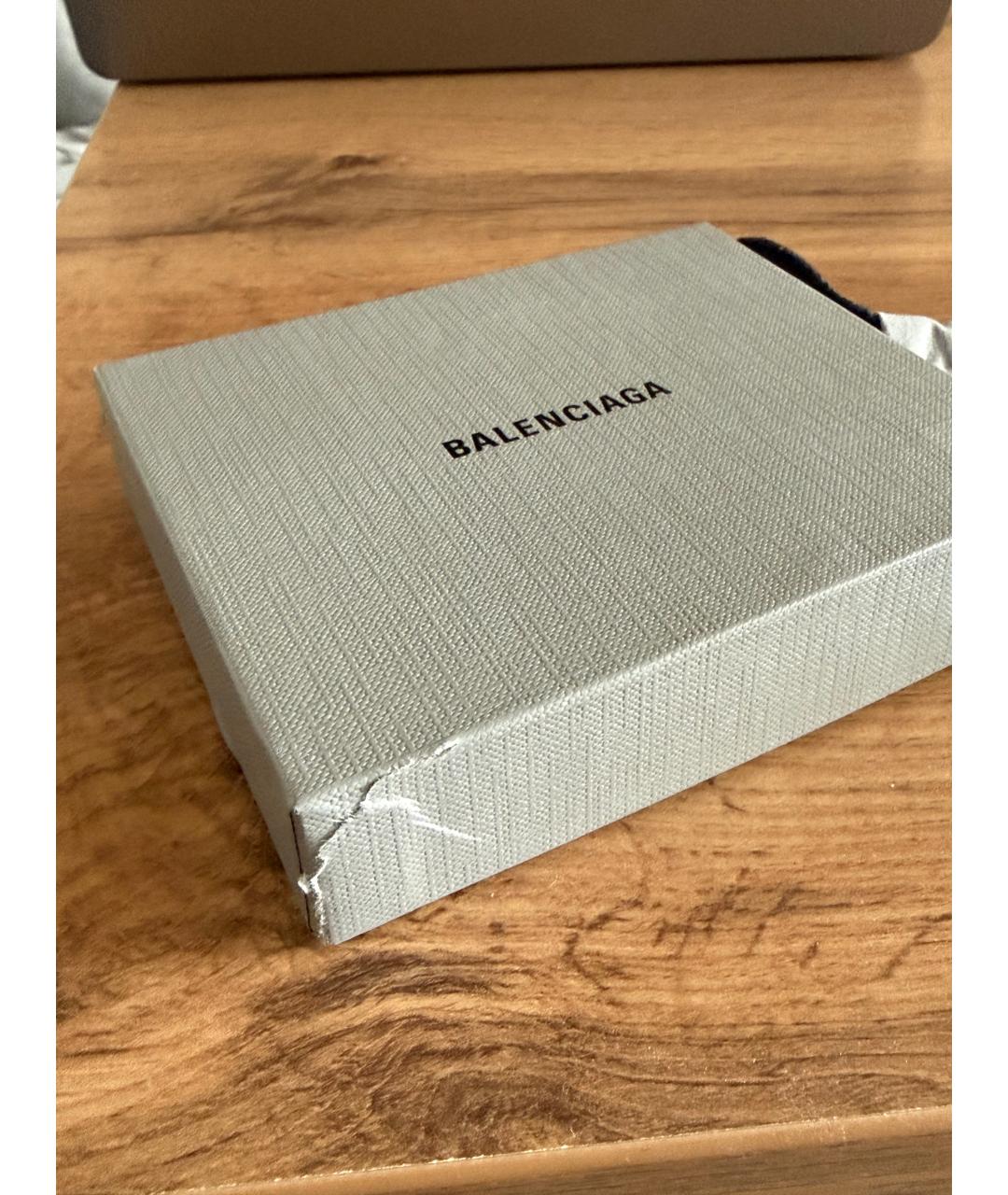 BALENCIAGA Черный кожаный кардхолдер, фото 4